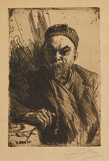 Anders Zorn "Paul Verlaine" Etching 1895