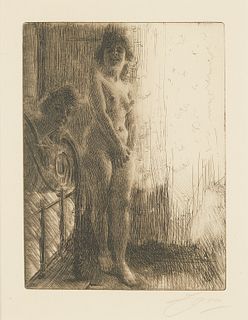 Anders Zorn "A Dark Corner" Etching 1903