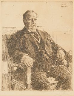 Anders Zorn "President William Taft" Etching 1911