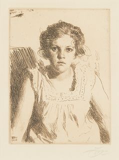 Anders Zorn "Frida" Etching 1914
