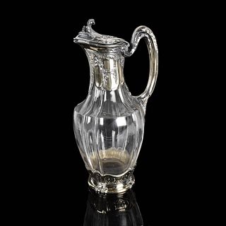 Antique French Silver and Glass Decanter