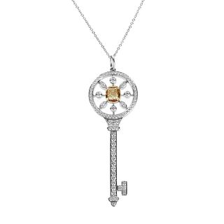 Tiffany & Co Diamond Key Pendant Necklace