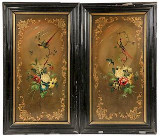 PAIR OF FRAMED VICTORIAN PAINTED SLATES