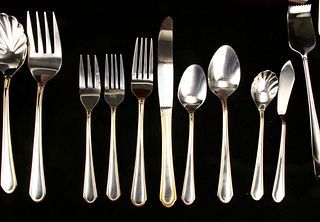 LARGE HAMPTON STAINLESS FLATWARE SERVICE FOR 12