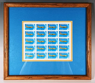 FIRST SUPERSONIC FLIGHT 1947 STAMPS IN FRAME