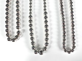THREE STERLING 925 BEAD NECKLACES