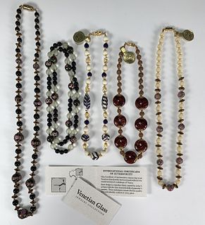 VENETIAN GLASS BEAD NECKLACES NEW WITH TAGS