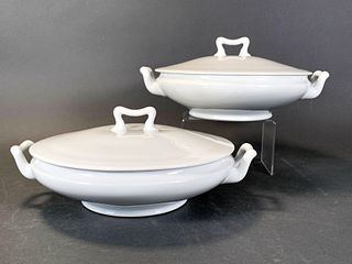 TWO COVERED SERVING DISHES