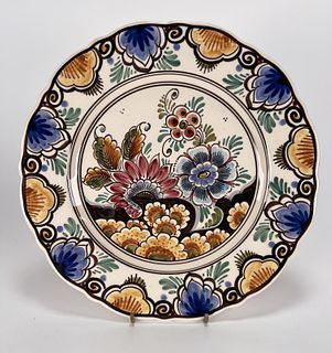 HAND PAINTED FLORAL DELFTS HOLLAND PLATE