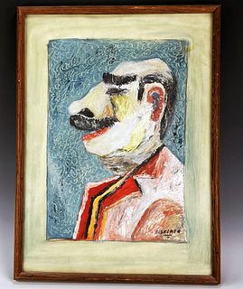GROUCHO MARX STYLE CHARACTER PORTRAIT SIGNED 