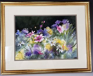 EVELYN W. RYDER FLOWERS PAINTING