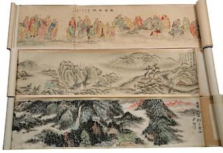 (3) 19TH C. CHINESE SCROLLS WITH TEXT