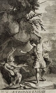 Unknown (17th), Orpheus and Eurydice at the Gate to the Underworld, Copper engraving