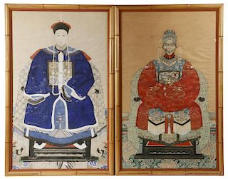 (2) CHINESE ANCESTRAL PORTRAITS