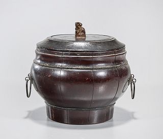 Chinese Lacquered Covered Pot