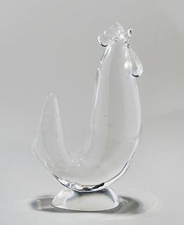 Steuben Crystal Rooster Sculpture