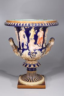 19th Century English Majolica Amphora