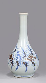 Korean Painted Porcelain Bottle Vase