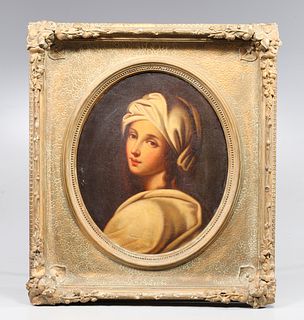 Antique Portrait of Girl with Hair Wrap