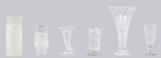 Group of Six Vintage Glass Vases