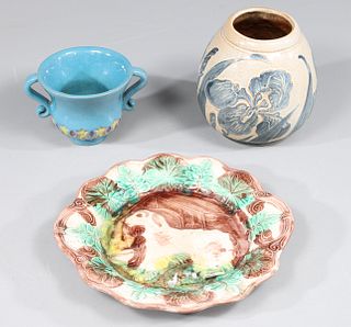 Group of Three Vintage Ceramics, Continental Faience, Billee Vier