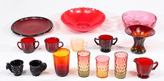 Group of Twenty Five Assorted Red Vintage Glass