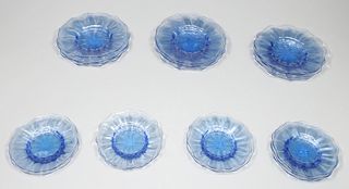 Group of Twenty Six Vintage Blue Glass Plates