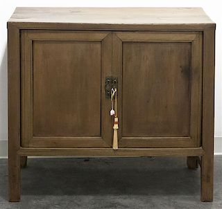 * A Chinese Hardwood Cabinet, Height 33 x width 37 x depth 18 1/2 inches.