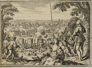 M. MERIAN (1621-1687), The occupation of Rostock in 1573, Copper engraving