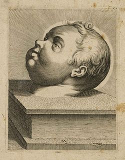 A. CARRACCI (1560-1609) Circle, Head study of a child, Copper engraving
