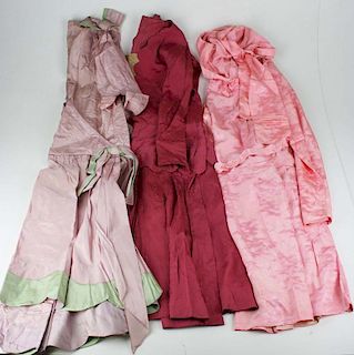 3 1930'S-1940'S Gowns Incl. Dusty Rose Colored Satin Dress
