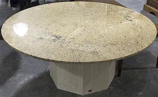 A Marble Top Cocktail Table, Height 21 x diameter 52 inches.