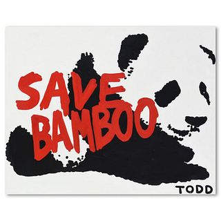 Todd Goldman, "Save Bamboo" Original Acrylic Painting on Gallery Wrapped Canvas (60" x 48"), Hand Signed with Letter of Authenticity.