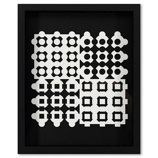 Victor Vasarely (1908-1997), "Helion de la serie Corpusculaires" Framed 1973 Heliogravure Print with Letter of Authenticity