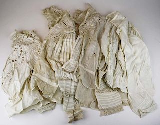 Lot Of Victorian White Clothing Articles Incl. 4 Elaborate