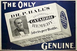 Dr P Hall'S Celebrated Catarrh Remedy Advertising Poster