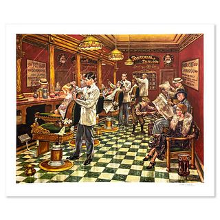 Lee Dubin, "Tonsorial Parlor" Limited Edition Lithograph, Numbered and Hand Signed and Letter of Authenticity