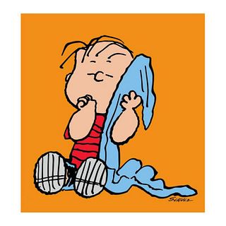 Peanuts, "Linus: Orange" Hand Numbered Canvas (40"x44") Limited Edition Fine Art Print with Certificate of Authenticity.