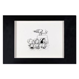 Peanuts, "Caroling Crew" Hand Numbered Limited Edition 3D Decoupage with Certificate of Authenticity.
