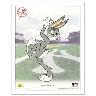 Bugs Bunny Pitching with the Yankees is a Limited Edition Sericel from Warner Bros.. Includes Certificate of Authenticity.