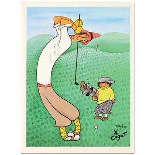 Xavier Cugat (1900-1990), "Skinny Golfer" Limited Edition Lithograph, Numbered and Plate Signed with Letter of Authenticity.