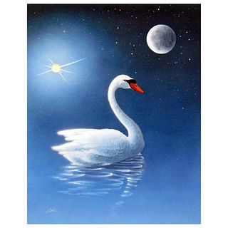 Ken Shotwell, "The Swan" Hand Signed Original Panting on Board with Certificate of Authenticity.