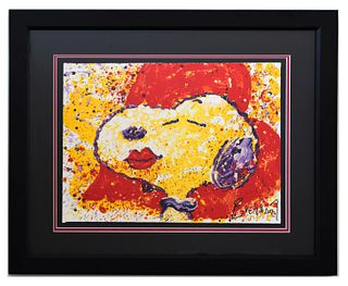 Tom Everhart- Hand Pulled Original Lithograph "A Kiss is Just a Kiss"