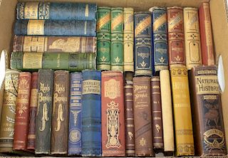 38 Volumes Of Victorian Fine Gilt Bound Books.