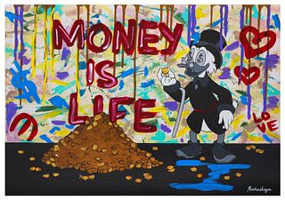 Nastya Rovenskaya- Mixed Media "Money is Life"