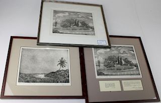 3 Etchings By Clemens Russejeuty