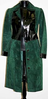 Vintage 1970'S Gucci Green Suede And Leather Women'S