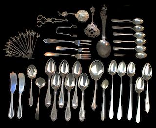 Mixed Lot Of Sterling & Coin Silver Flatware