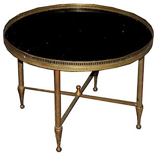 Mid Century Round Brass Table