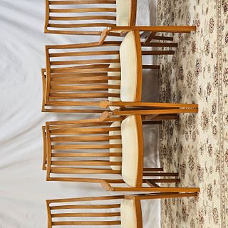 Set of 6 Slat Back Dining Chairs
